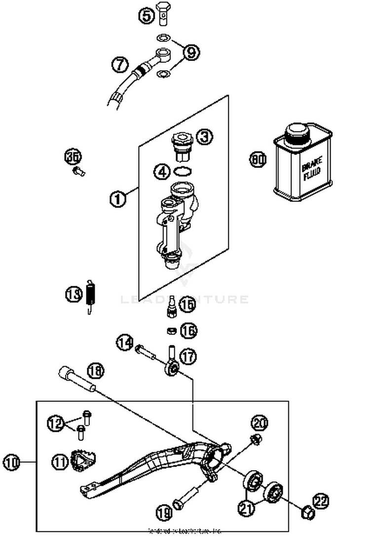 Rear Brake Control 150 XC Chassis - 2014 Schematic