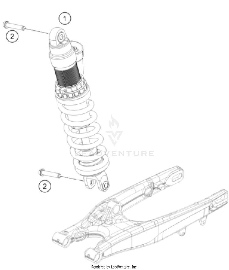 Shock Absorber 500 EXC-F US CHASSIS - 2022 Schematic