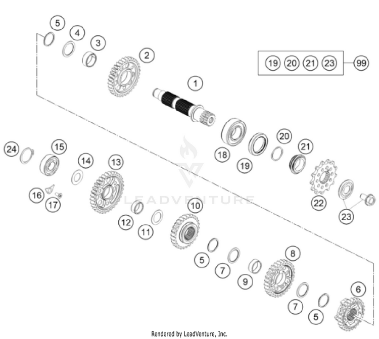 Transmission Ii - Countershaft 250 SX-F ENGINE - 2026 Schematic