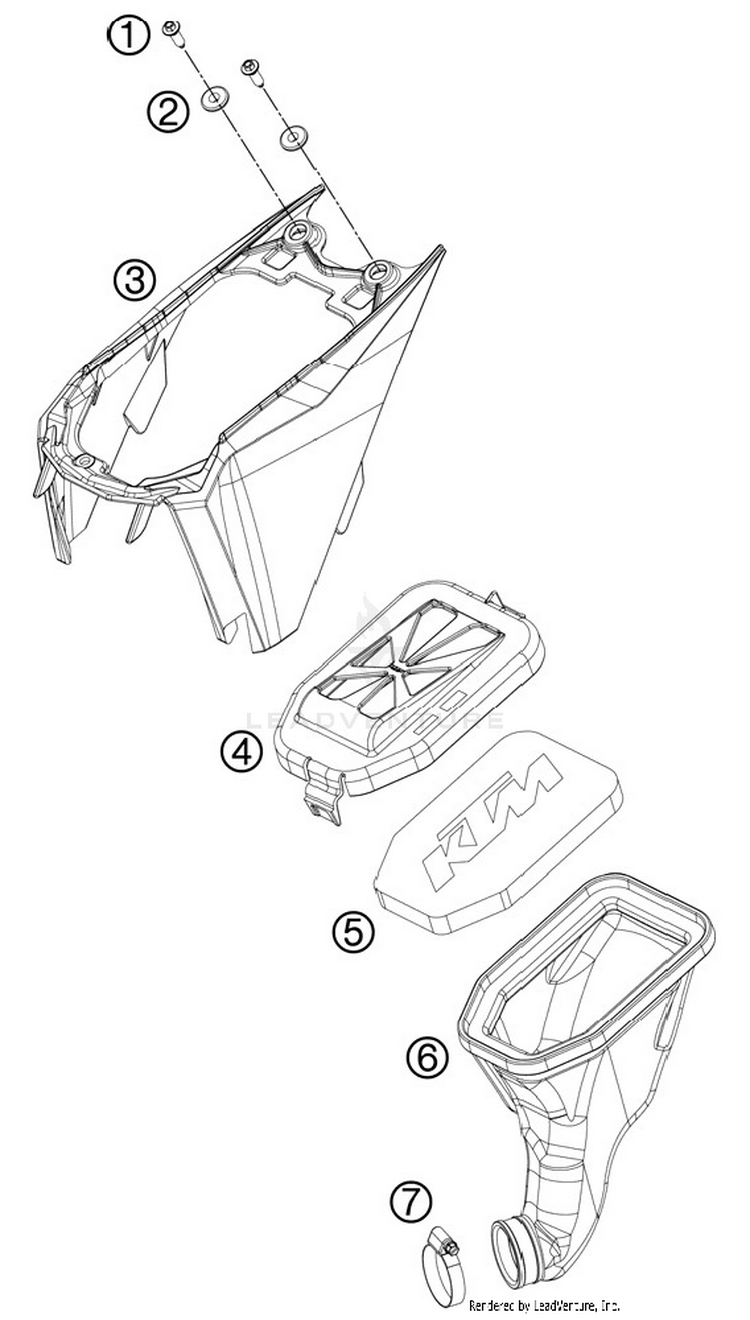 Air Filter Box 50 SX Mini Chassis - 2012 Schematic