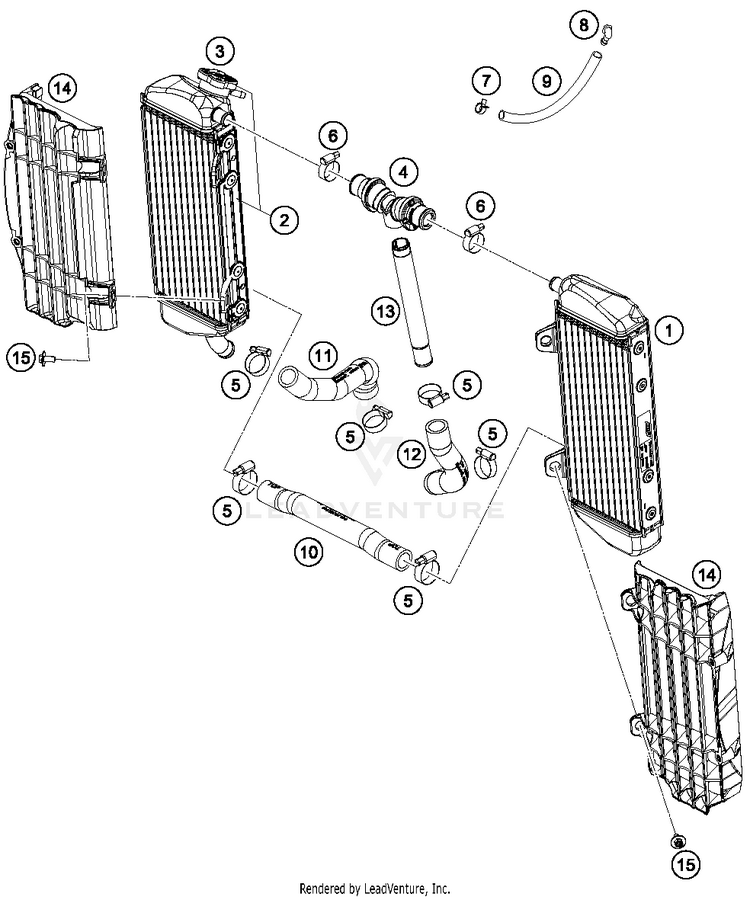 Cooling System 350 SX-F ENGINE - 2018 Schematic