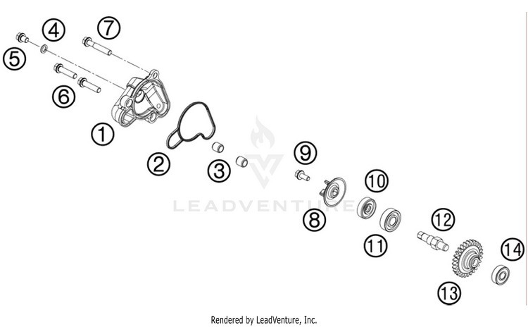 Water Pump 50 SX Mini Engine - 2011 Schematic