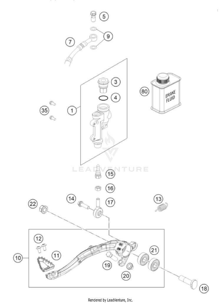 Rear Brake Control 350 SX-F CHASSIS - 2026 Schematic