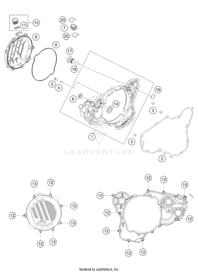 Clutch Cover 300 XC TPI Engine - 2022 Schematic