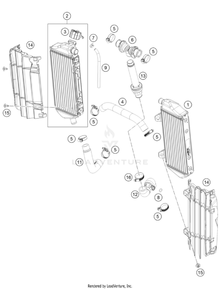 Cooling System 300 XC ENGINE - 2025 Schematic