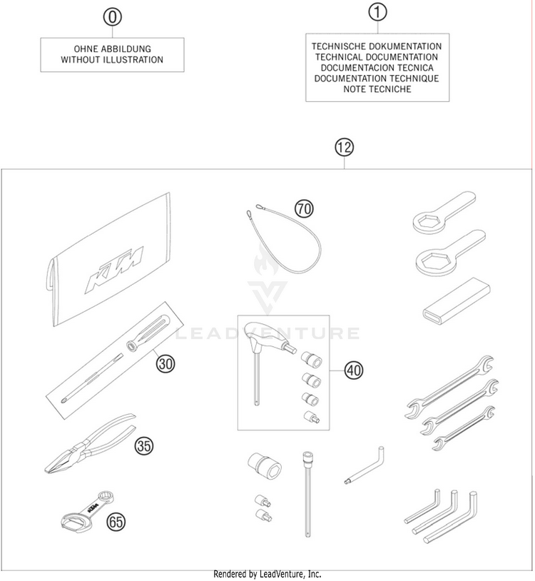 Accessories Kit 990 Supermoto R Chassis - 2010 Schematic