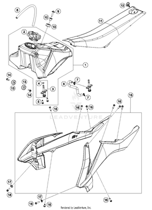 Tank, Seat, Cover Schematic