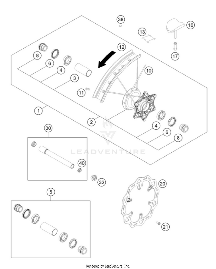 Front Wheel 250 SX-F CHASSIS - 2026 Schematic