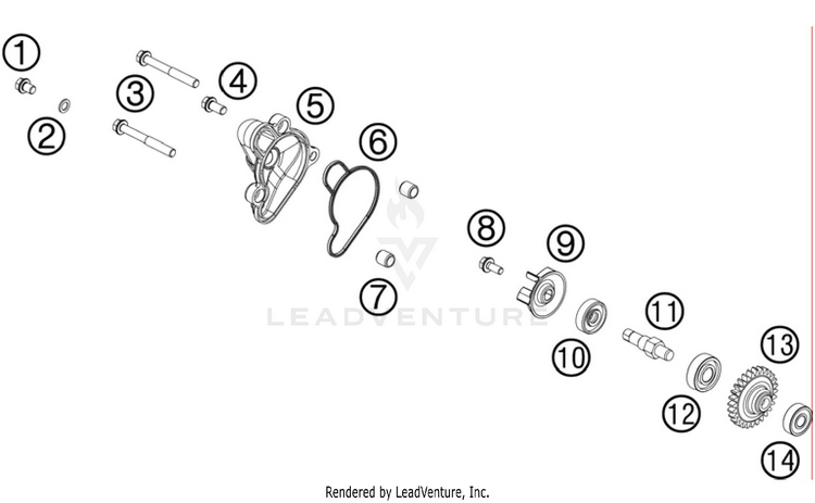 Water Pump 65 SX Engine - 2011 Schematic