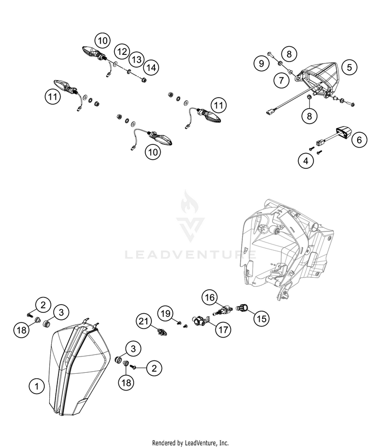 Lighting System 1290 SUPER ADVENTURE R CHASSIS - 2019 Schematic