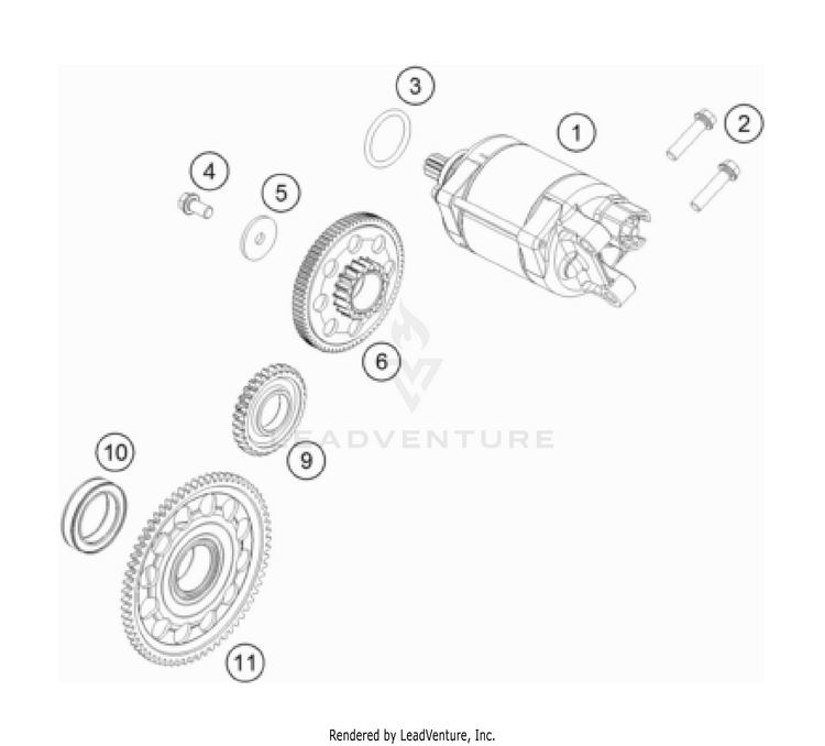 Electric Starter 500 EXC-F USA Engine - 2023 Schematic