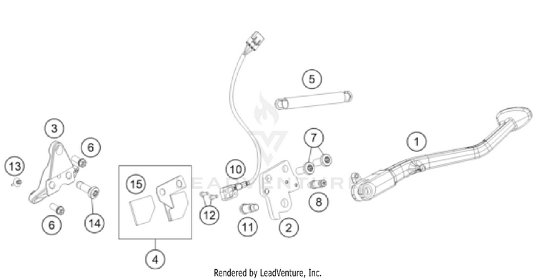 Side / Center Stand 1290 SUPER DUKE GT, orange CHASSIS - 2023 Schematic