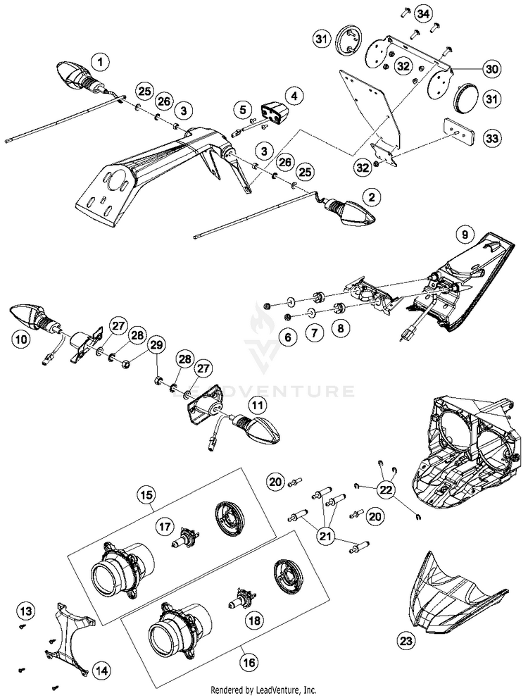Lighting System RC 390 WHITE Chassis - 2015 Schematic