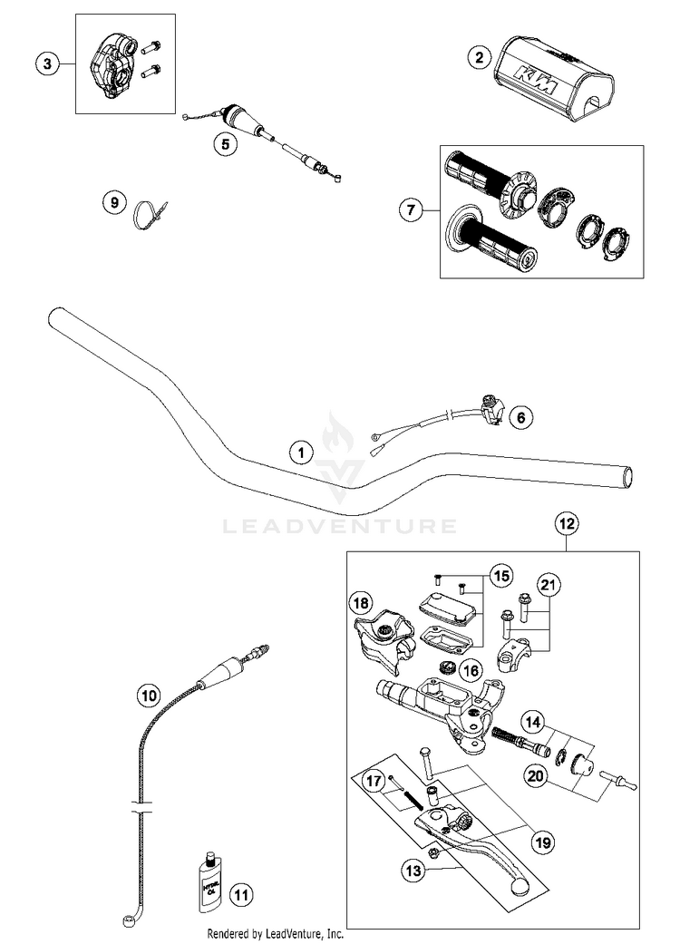 Handlebar, Controls 250 SX CHASSIS - 2017 Schematic