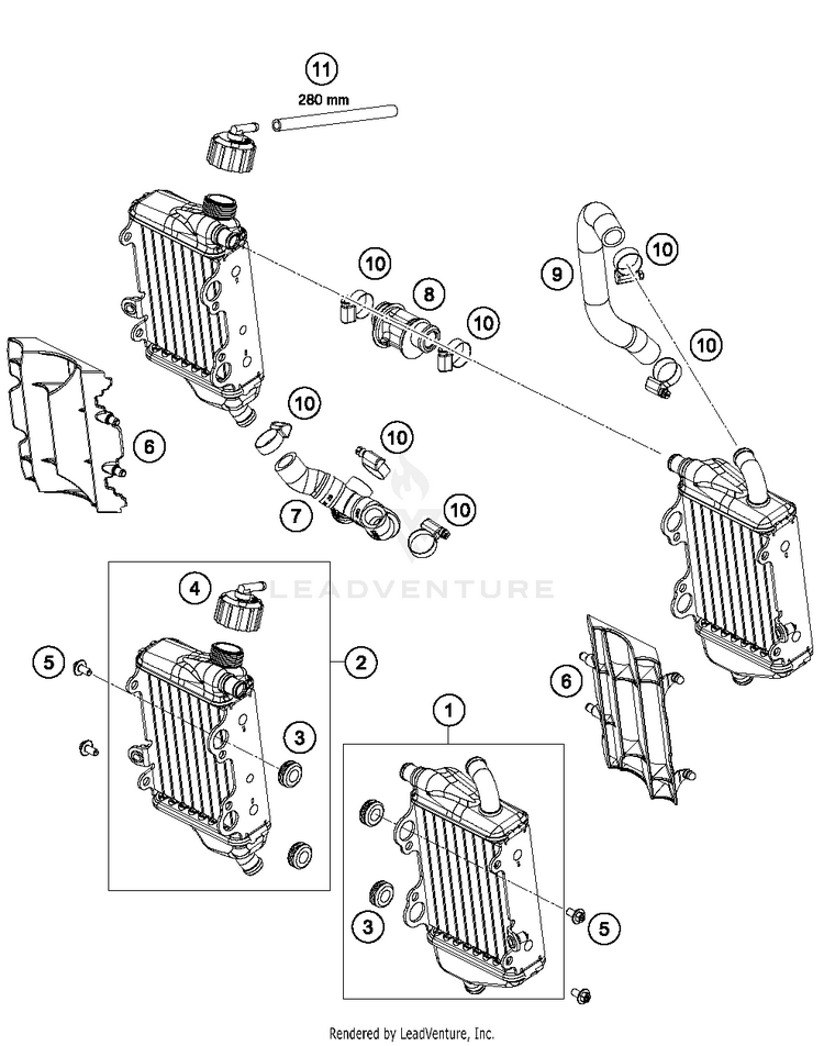 Cooling System 65 SX MINI ENGINE - 2018 Schematic