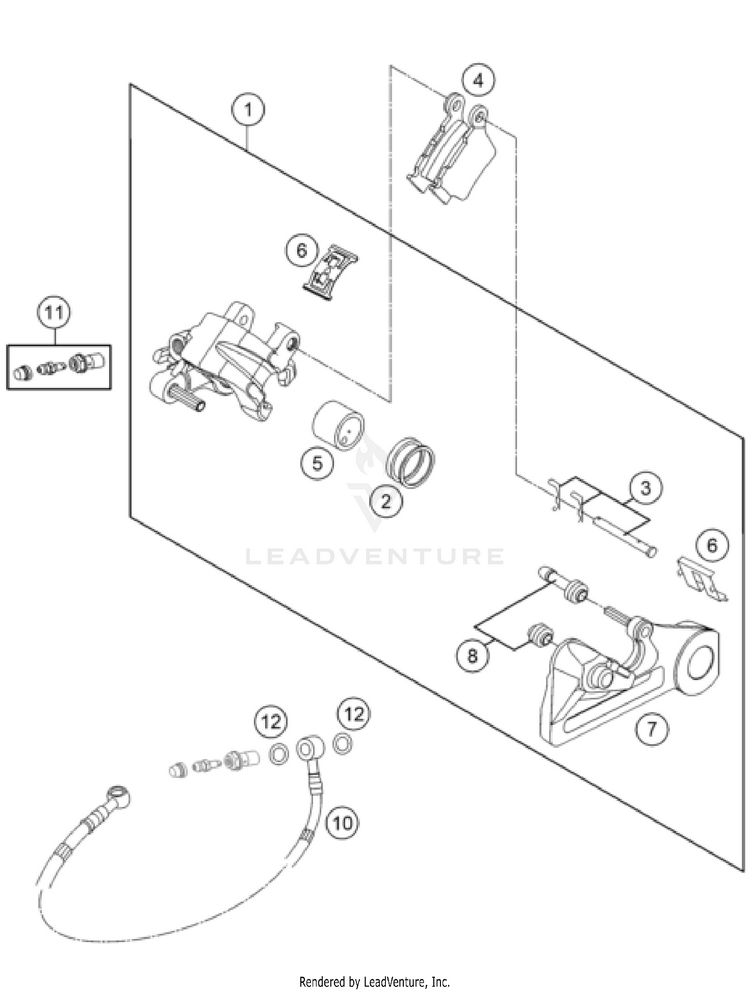 Rear Brake Caliper 250 XC TPI US CHASSIS - 2022 Schematic