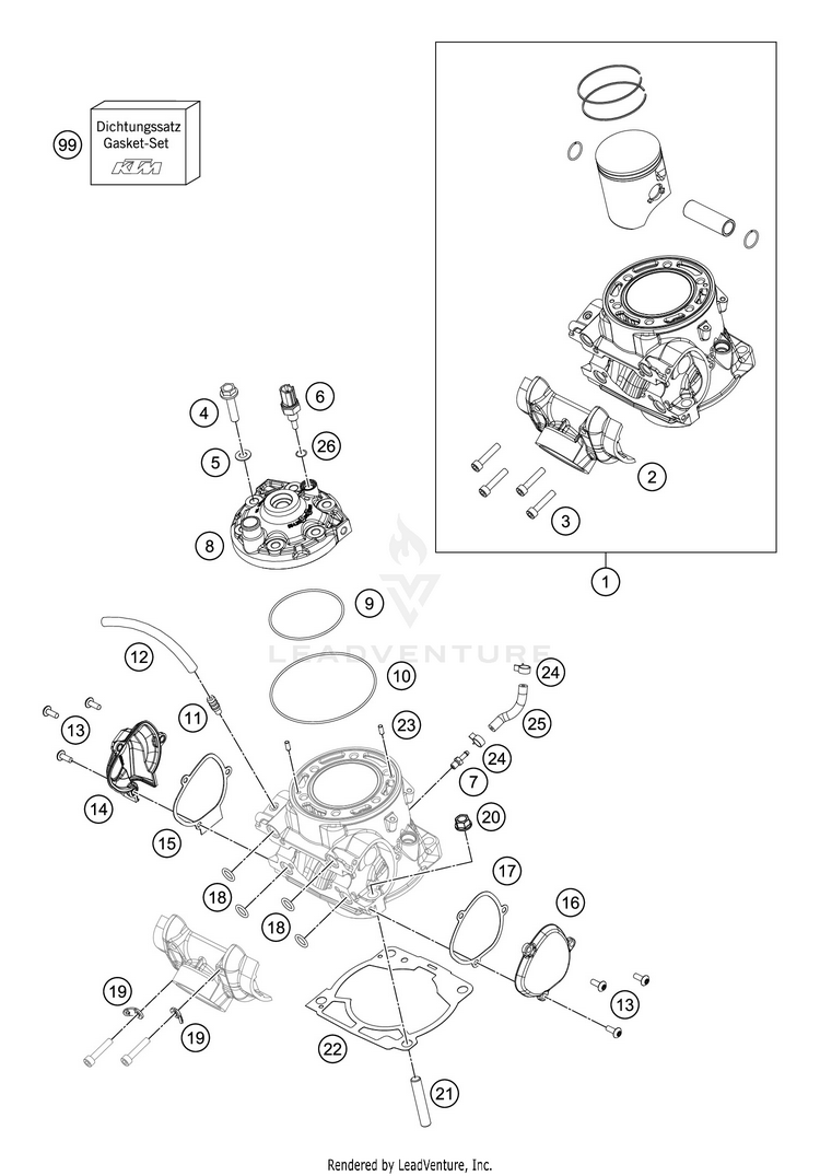 Cylinder, Cylinder Head 300 XC-W TPI ENGINE - 2020 Schematic