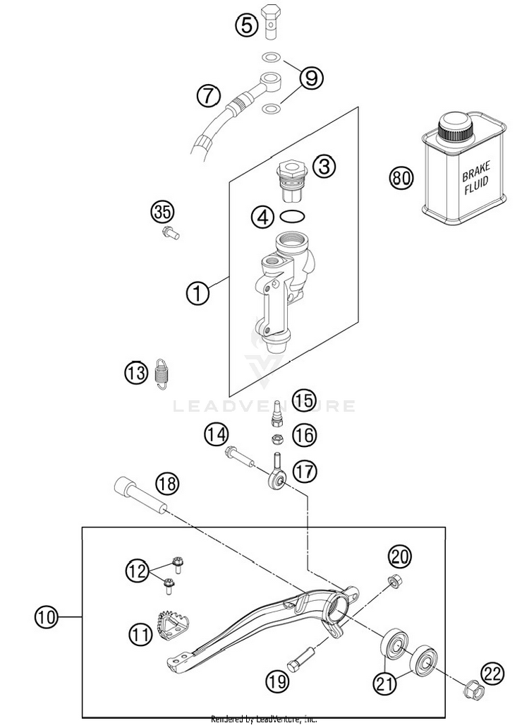Rear Brake Control 150 SX Chassis - 2012 Schematic