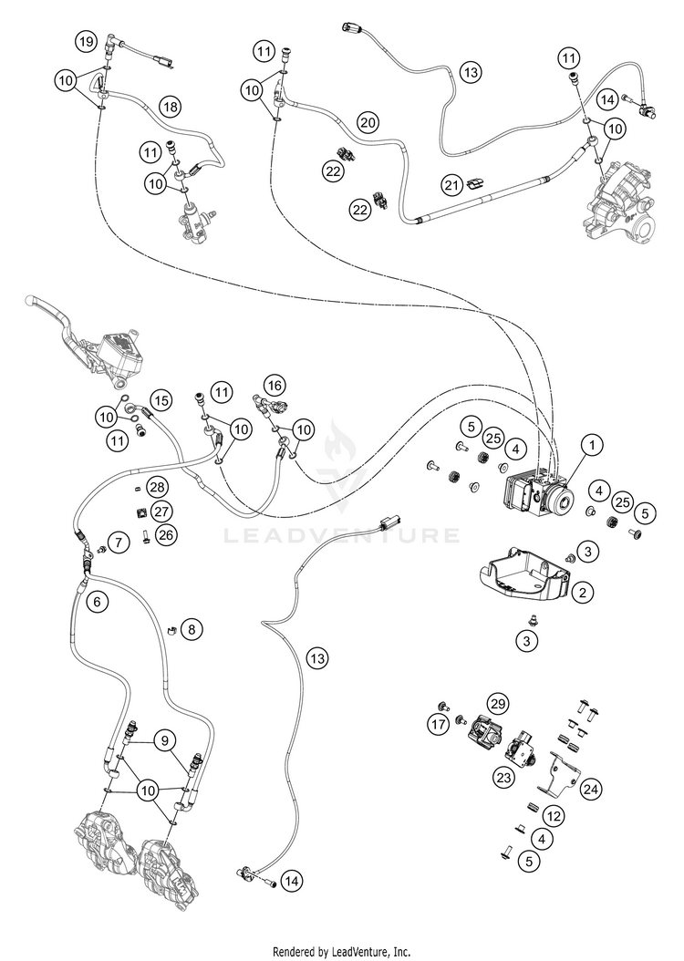Antiblock System Abs 890 ADV R RALLY Chassis - 2021 Schematic