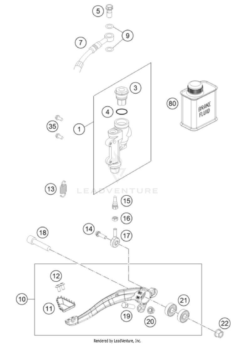Rear Brake Control 250 XC TPI US CHASSIS - 2022 Schematic