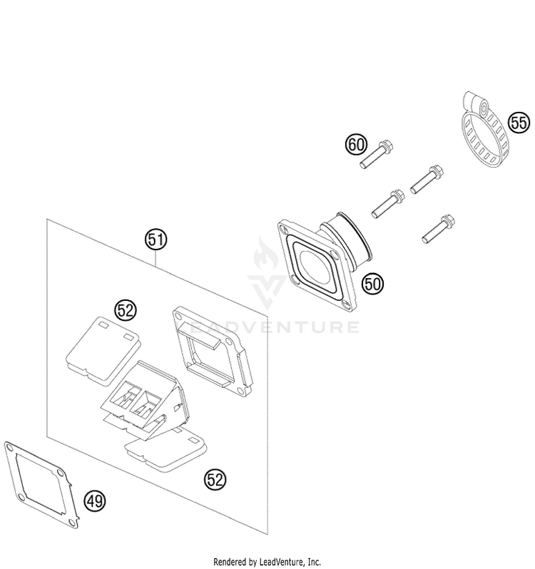 Reed Valve Case 85 XC Engine - 2009 Schematic