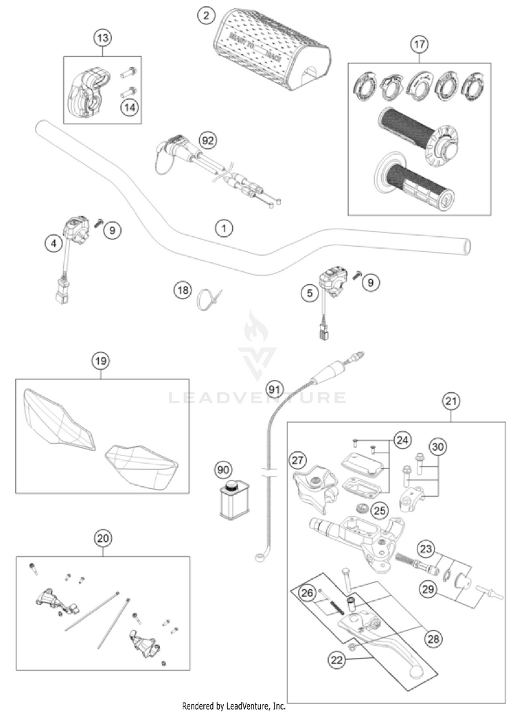 Handlebar, Controls 250 XC CHASSIS - 2025 Schematic