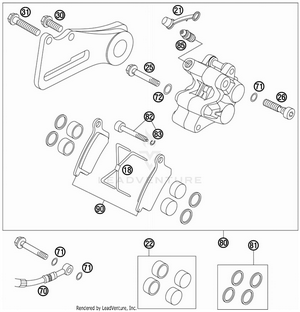 Brake Caliper Rear Schematic