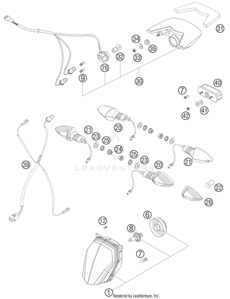 Lightning System 990 Supermoto T Orange Chassis - 2010 Schematic