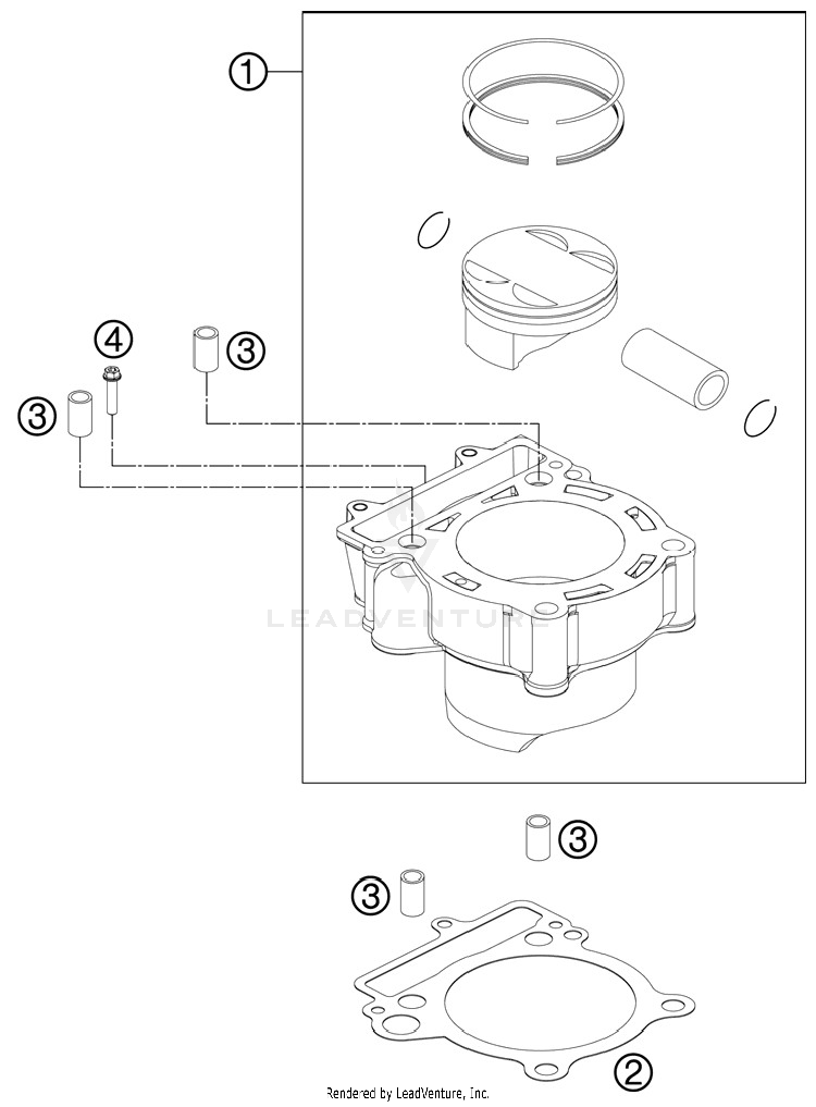 Cylinder 250 XCFW Engine - 2012 Schematic
