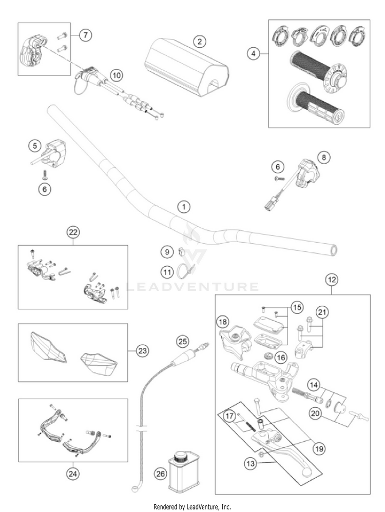 Lenker, Armaturen 300 XC-W FACTORY EDITION CHASSIS - 2025 Schematic