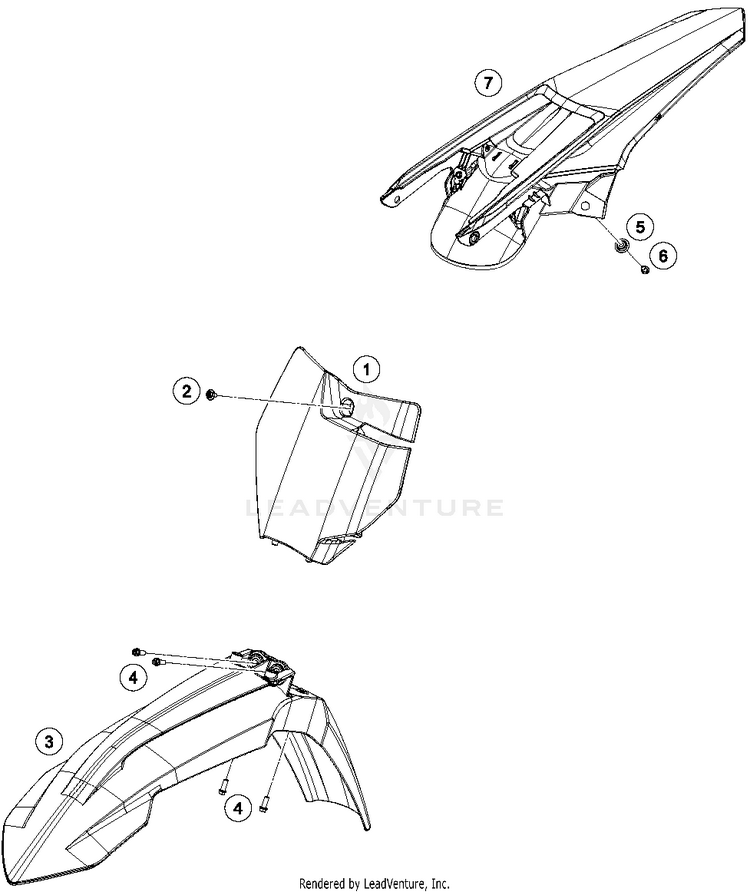 Mask, Fenders 250 SX CHASSIS - 2017 Schematic