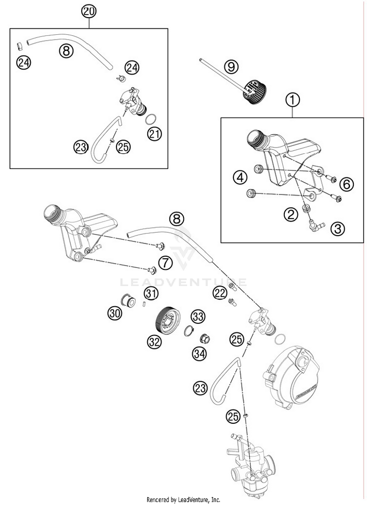 Lubricating System 50 SX Mini Engine - 2012 Schematic
