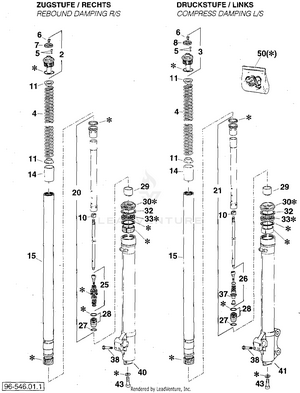 Front Fork Legs Marzocchi Schematic