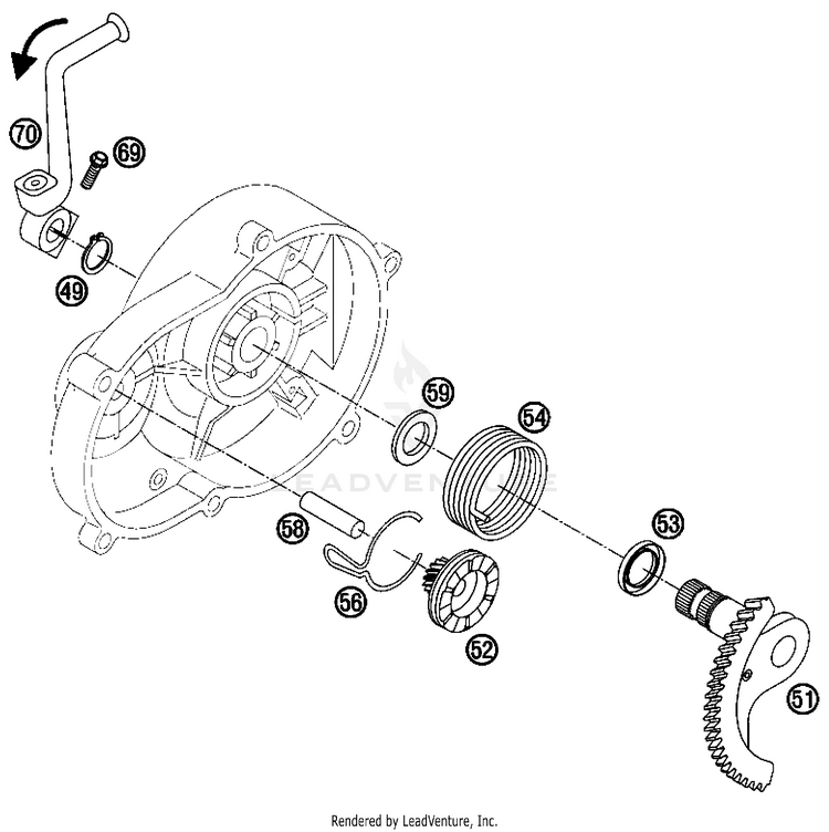Kickstarter 50 SX Mini USA Engine - 2008 Schematic