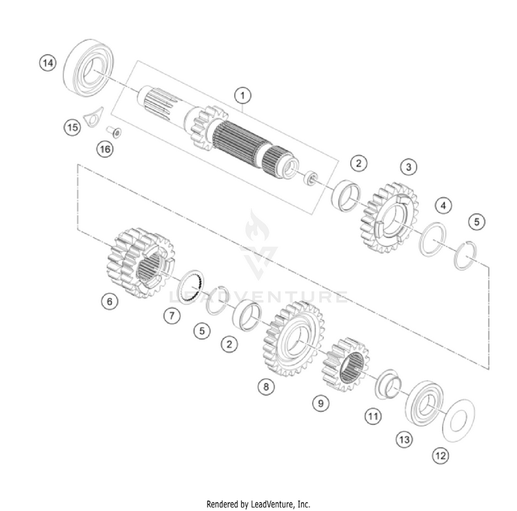Transmission I - Main Shaft 300 XC Engine - 2023 Schematic