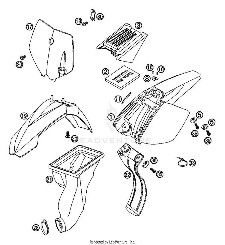Mask, Fenders 50 SX Chassis - 2007 Schematic