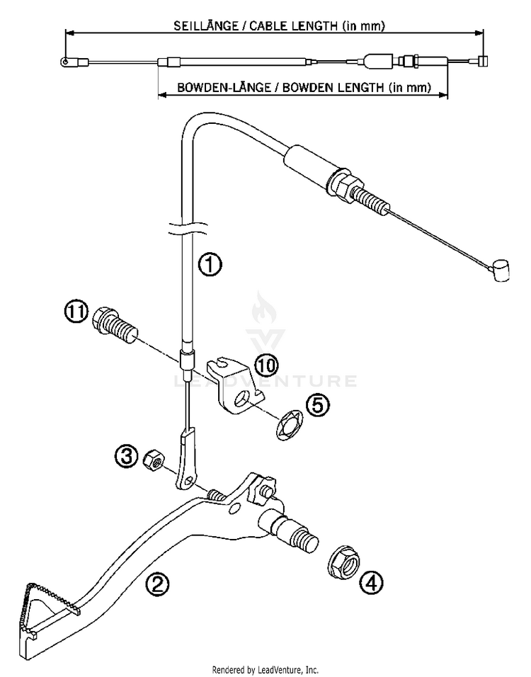 Rear Brake Control 50 SX Junior Chassis - 2007 Schematic