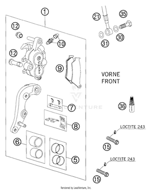 Brake Caliper Front Schematic