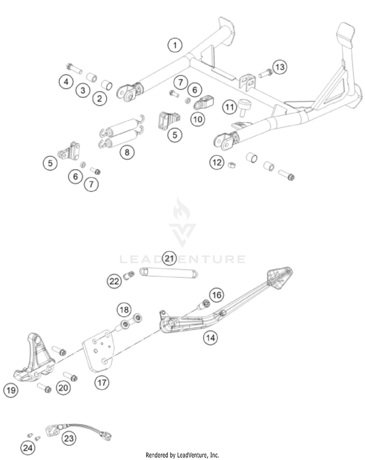 Side / Center Stand 1290 SUPER ADVENTURE S, grey CHASSIS - 2023 Schematic
