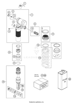 Shock Absorber Disassembled Schematic