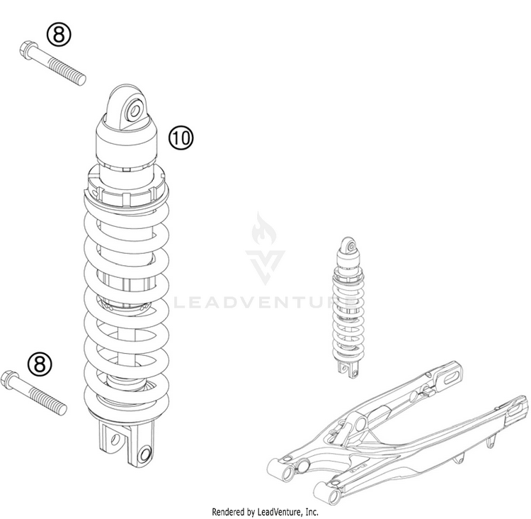 Shock Absorber 250 SX Chassis - 2011 Schematic