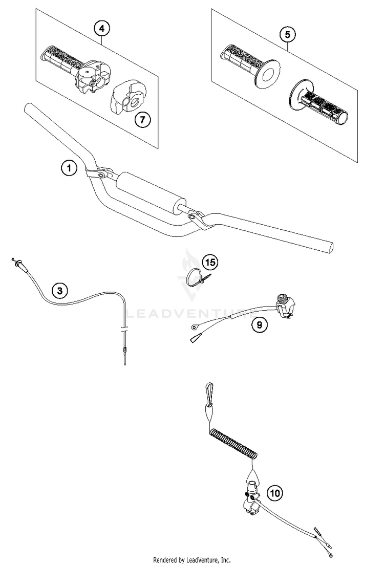 Handlebar, Controls 50 SX MINI CHASSIS - 2018 Schematic