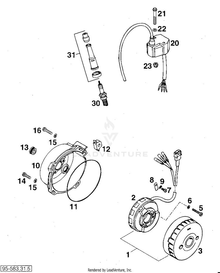 Ignition System Sem 620 RXC Engine - 1996 Schematic