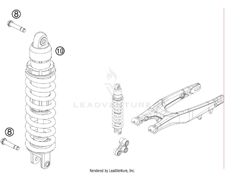 Shock Absorber 300 XC Chassis - 2012 Schematic