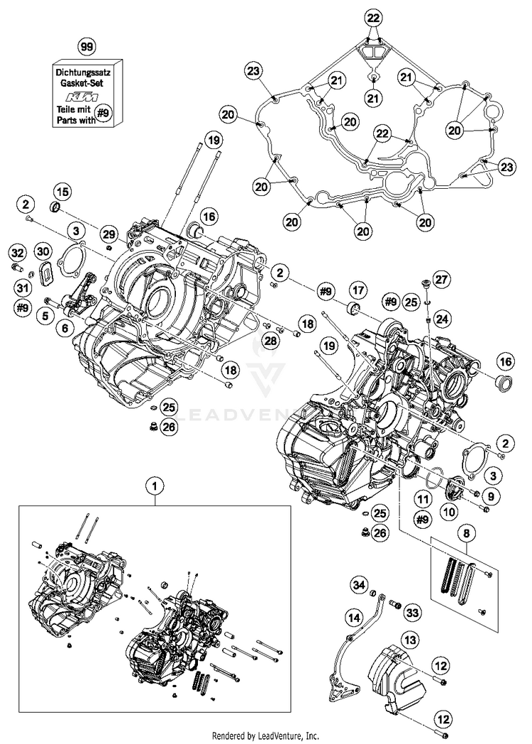 Engine Case 1290 SUPER ADVENTURE R ENGINE - 2018 Schematic