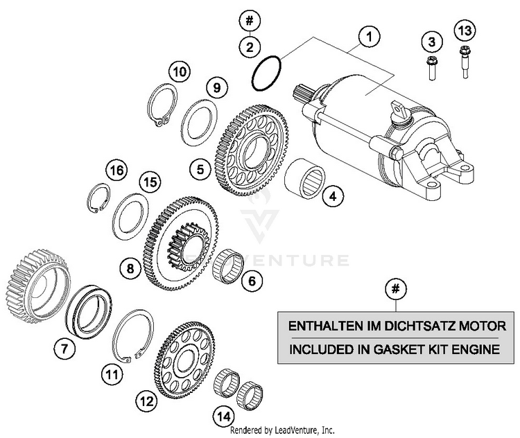 Electric Starter 690 DUKE WHITE Engine - 2016 Schematic