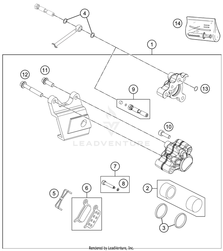 Rear Brake Caliper Schematic