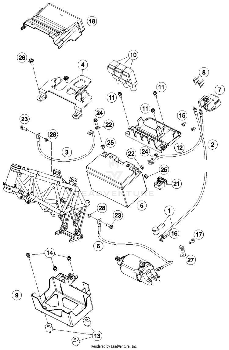 Battery 690 ENDURO R CHASSIS - 2017 Schematic