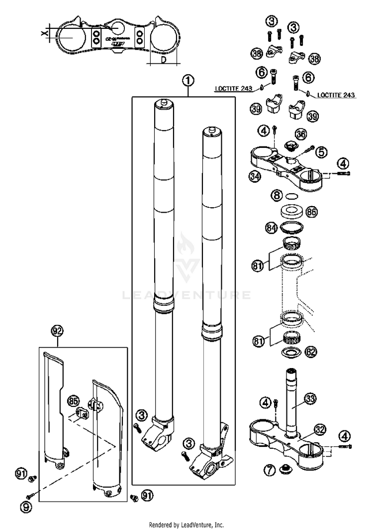 Front Fork Wp 200 XC Chassis - 2007 Schematic