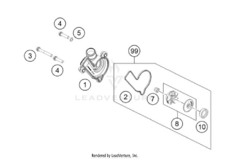 Water Pump 350 SX-F ENGINE - 2026 Schematic